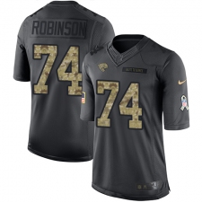 Youth Nike Jacksonville Jaguars #74 Cam Robinson Limited Black 2016 Salute to Service NFL Jersey