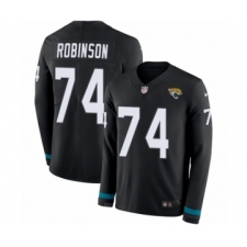 Youth Nike Jacksonville Jaguars #74 Cam Robinson Limited Black Therma Long Sleeve NFL Jersey