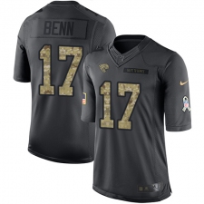 Men's Nike Jacksonville Jaguars #17 Arrelious Benn Limited Black 2016 Salute to Service NFL Jersey