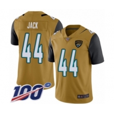 Men's Jacksonville Jaguars #44 Myles Jack Limited Gold Rush Vapor Untouchable 100th Season Football Jersey