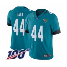 Men's Jacksonville Jaguars #44 Myles Jack Teal Green Alternate Vapor Untouchable Limited Player 100th Season Football Jersey