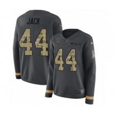 Women's Nike Jacksonville Jaguars #44 Myles Jack Limited Black Salute to Service Therma Long Sleeve NFL Jersey