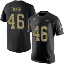 NFL Men's Nike Jacksonville Jaguars #46 Carson Tinker Black Camo Salute to Service T-Shirt