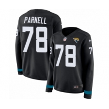 Women's Nike Jacksonville Jaguars #78 Jermey Parnell Limited Black Therma Long Sleeve NFL Jersey