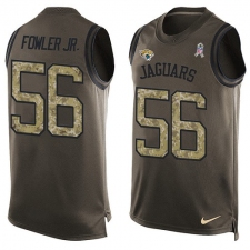 Men's Nike Jacksonville Jaguars #56 Dante Fowler Jr Limited Green Salute to Service Tank Top NFL Jersey