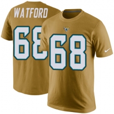 NFL Men's Nike Jacksonville Jaguars #68 Earl Watford Gold Rush Pride Name & Number T-Shirt