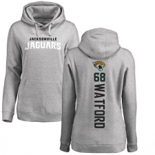 NFL Women's Nike Jacksonville Jaguars #68 Earl Watford Ash Backer Pullover Hoodie