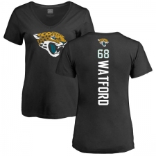 NFL Women's Nike Jacksonville Jaguars #68 Earl Watford Black Backer V-Neck T-Shirt