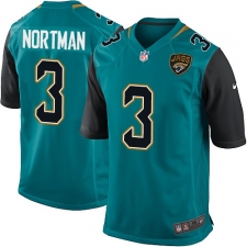 Men's Nike Jacksonville Jaguars #3 Brad Nortman Game Teal Green Team Color NFL Jersey