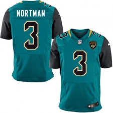 Men's Nike Jacksonville Jaguars #3 Brad Nortman Teal Green Team Color Vapor Untouchable Elite Player NFL Jersey