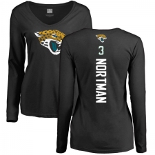 NFL Women's Nike Jacksonville Jaguars #3 Brad Nortman Black Backer Slim Fit Long Sleeve T-Shirt