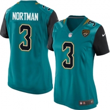 Women's Nike Jacksonville Jaguars #3 Brad Nortman Game Teal Green Team Color NFL Jersey