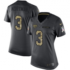 Women's Nike Jacksonville Jaguars #3 Brad Nortman Limited Black 2016 Salute to Service NFL Jersey
