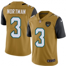 Youth Nike Jacksonville Jaguars #3 Brad Nortman Limited Gold Rush Vapor Untouchable NFL Jersey