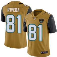 Youth Nike Jacksonville Jaguars #80 Mychal Rivera Limited Gold Rush Vapor Untouchable NFL Jersey