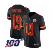Men's Kansas City Chiefs #19 Joe Montana Limited Black Rush Vapor Untouchable 100th Season Football Jersey