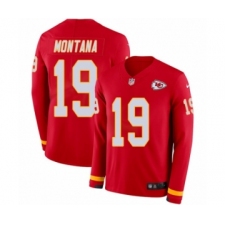 Youth Nike Kansas City Chiefs #19 Joe Montana Limited Red Therma Long Sleeve NFL Jersey