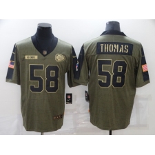 Men's Kansas City Chiefs #58 Derrick Thomas Nike Olive 2021 Salute To Service Limited Player Jersey