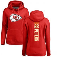 NFL Women's Nike Kansas City Chiefs #22 Marcus Peters Red Backer Pullover Hoodie
