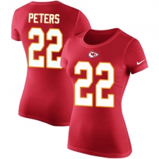 NFL Women's Nike Kansas City Chiefs #22 Marcus Peters Red Rush Pride Name & Number T-Shirt
