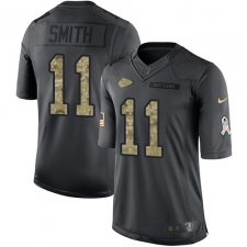 Youth Nike Kansas City Chiefs #11 Alex Smith Limited Black 2016 Salute to Service NFL Jersey
