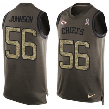Men's Nike Kansas City Chiefs #56 Derrick Johnson Limited Green Salute to Service Tank Top NFL Jersey