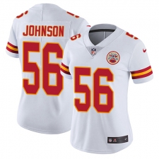 Women's Nike Kansas City Chiefs #56 Derrick Johnson Elite White NFL Jersey
