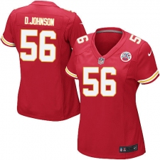 Women's Nike Kansas City Chiefs #56 Derrick Johnson Game Red Team Color NFL Jersey