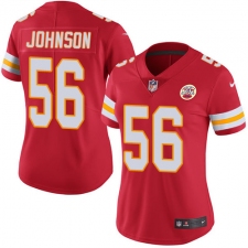 Women's Nike Kansas City Chiefs #56 Derrick Johnson Red Team Color Vapor Untouchable Limited Player NFL Jersey