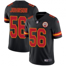 Youth Nike Kansas City Chiefs #56 Derrick Johnson Limited Black Rush Vapor Untouchable NFL Jersey