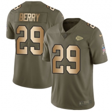 Youth Nike Kansas City Chiefs #29 Eric Berry Limited Olive/Gold 2017 Salute to Service NFL Jersey