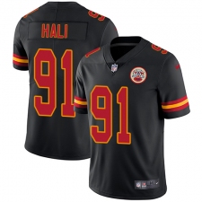 Men's Nike Kansas City Chiefs #91 Tamba Hali Limited Black Rush Vapor Untouchable NFL Jersey