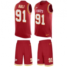 Men's Nike Kansas City Chiefs #91 Tamba Hali Limited Red Tank Top Suit NFL Jersey
