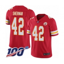 Men's Kansas City Chiefs #42 Anthony Sherman Red Team Color Vapor Untouchable Limited Player 100th Season Football Jersey