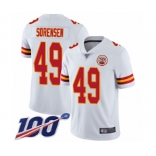 Men's Kansas City Chiefs #49 Daniel Sorensen White Vapor Untouchable Limited Player 100th Season Football Jersey