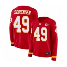 Women's Nike Kansas City Chiefs #49 Daniel Sorensen Limited Red Therma Long Sleeve NFL Jersey