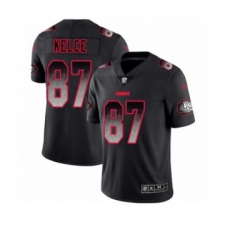 Men's Kansas City Chiefs #87 Travis Kelce Limited Black Smoke Fashion Football Jersey