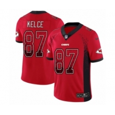 Men's Nike Kansas City Chiefs #87 Travis Kelce Limited Red Rush Drift Fashion NFL Jersey
