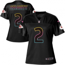 Women's Nike Kansas City Chiefs #2 Dustin Colquitt Game Black Fashion NFL Jersey