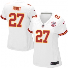 Women's Nike Kansas City Chiefs #27 Kareem Hunt Game White NFL Jersey