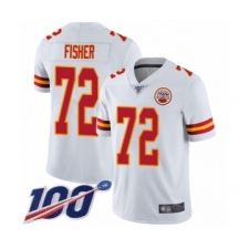 Men's Kansas City Chiefs #72 Eric Fisher White Vapor Untouchable Limited Player 100th Season Football Jersey