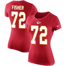 NFL Women's Nike Kansas City Chiefs #72 Eric Fisher Red Rush Pride Name & Number T-Shirt