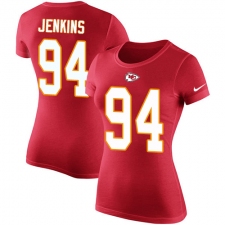 NFL Women's Nike Kansas City Chiefs #94 Jarvis Jenkins Red Rush Pride Name & Number T-Shirt