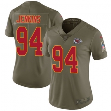 Women's Nike Kansas City Chiefs #94 Jarvis Jenkins Limited Olive 2017 Salute to Service NFL Jersey