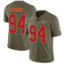 Youth Nike Kansas City Chiefs #94 Jarvis Jenkins Limited Olive 2017 Salute to Service NFL Jersey
