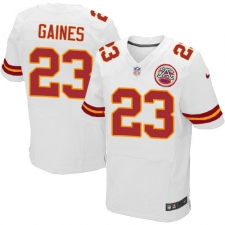 Men's Nike Kansas City Chiefs #23 Phillip Gaines White Vapor Untouchable Elite Player NFL Jersey