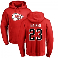 NFL Nike Kansas City Chiefs #23 Phillip Gaines Red Name & Number Logo Pullover Hoodie