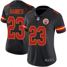 Women's Nike Kansas City Chiefs #23 Phillip Gaines Limited Black Rush Vapor Untouchable NFL Jersey