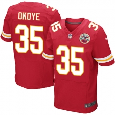 Men's Nike Kansas City Chiefs #35 Christian Okoye Red Team Color Vapor Untouchable Elite Player NFL Jersey