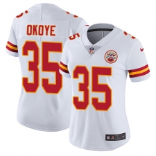 Women's Nike Kansas City Chiefs #35 Christian Okoye Elite White NFL Jersey